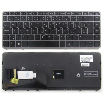 česká klávesnice HP Elitebook 840 850 740 740 745 750 755 G1 G2 černá/stříbrná frame CZ/SK podsvit touchpoint – Zboží Živě