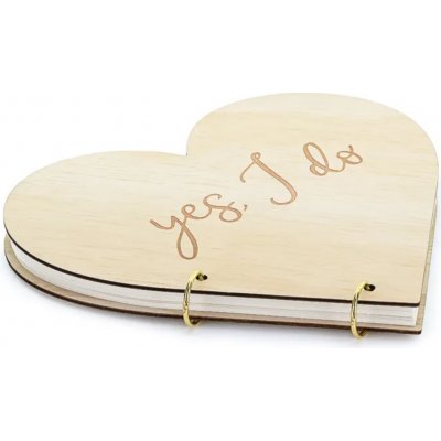 PartyDeco Svatební kniha hostů dřevěná 26.5x25 cm – Zboží Dáma