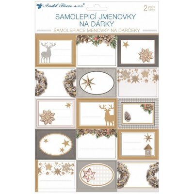 Anděl Samolepicí jmenovky na dárky - s glitry - 30 ks - 10651 – Zboží Mobilmania