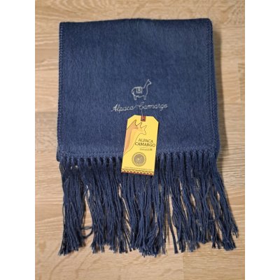 Alpaka Camargo jemná šála z vlny alpaky modrá ocelová – Sleviste.cz