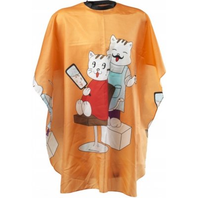 Eurostil Kid Cape Cats pláštěnka dětská na stříhání kočka suchý zip 04313/64 oranžová – Zboží Mobilmania