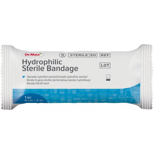 Obvazový materiál Dr.Max Hydrophilic Sterile Bandage 6 cm x 5 m 1 ks