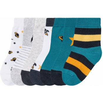 Lupilu Chlapecké ponožky s BIO bavlnou, 7 párů bílá/petrolejová/šedá/žlutá