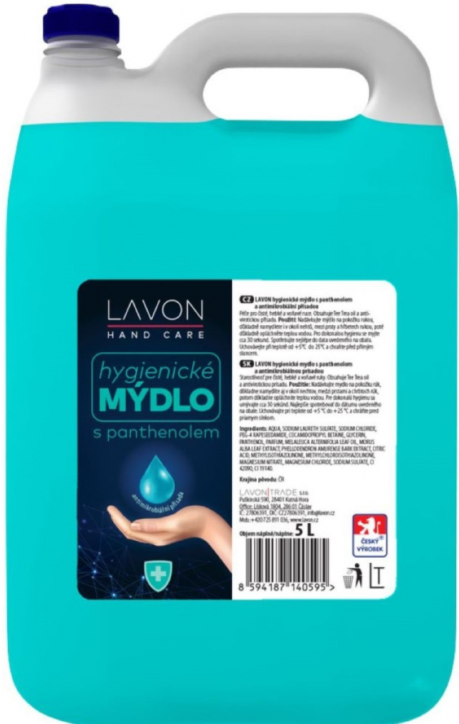 Lavon hygienické mýdlo s panthenolem 5 l od 127 Kč - Heureka.cz