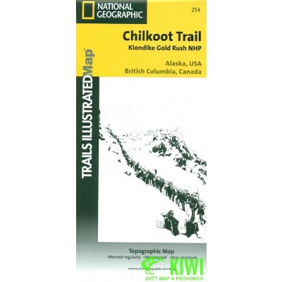 Chilkoot Trail Klondike Gold Rush Trail Map turistická mapa