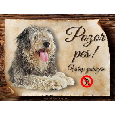 Sport hobby Cedulka Tibetský teriér I. Pozor pes zákaz/CP1602 20x15 – Hledejceny.cz