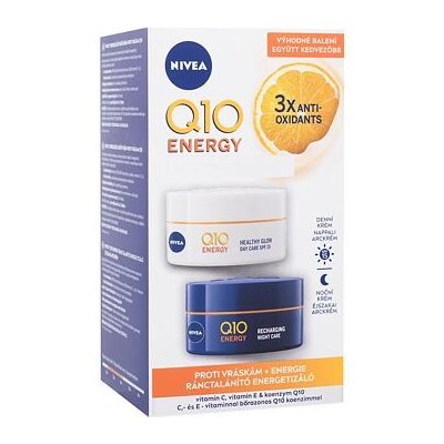 Nivea Q10 Energy Duo Pack : denní pleťový krém Q10 Energy SPF15 50 ml + noční pleťový krém Q10 Energy 50 ml – Zbozi.Blesk.cz