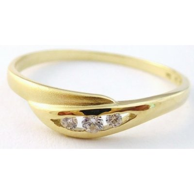 Klenoty Budín zlatý dámský prsten se třemi zirkony 223041197 – Zboží Mobilmania