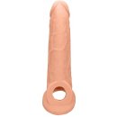 RealRock Návlek na penis Penis Sleeve 9″ tělový, návlek na penis 21,5 x 4,1–4,6 cm