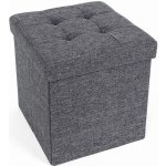 SONGMICS Úložný sedací box čalouněný skládací 38x38 cm tmavě šedý – Zboží Dáma
