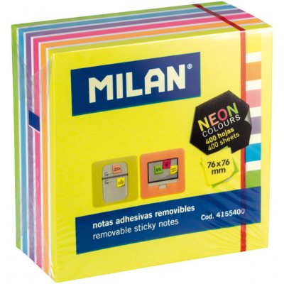 MILAN Blok lep MILAN NEON kostka 76 x 76 mm 400 l. – Hledejceny.cz