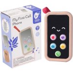 Teddies Telefon Mobil dřevo 11cm na baterie se zvukem v krabičce 8x12x4cm 10m+ – Zboží Mobilmania