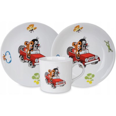 Thun 1794 Dětská porcelánová sada Krtek a auto, THUN 1794, 3 ks – Zboží Dáma