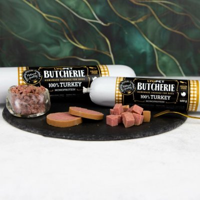 Lyopet Butcherie Turkey sausage 400 g – Hledejceny.cz