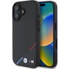 Pouzdro a kryt na mobilní telefon Apple BMW Ochranný kryt na iPhone 16 - BMW, M Carbon Tricolor Stripe MagSafe Black BMHMP16S23PUDTK