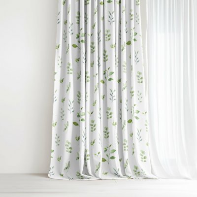 Goldea dekorační závěs luca - eukalyptové lístky 280x150 cm – Hledejceny.cz