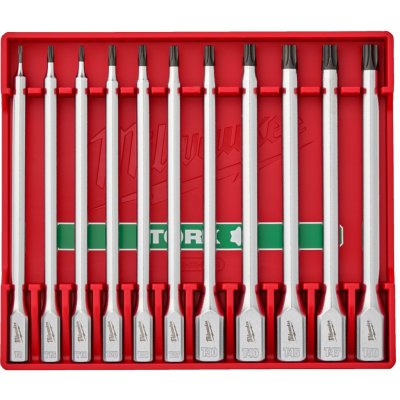Milwaukee Prodloužené hlavice s bity TX ¼″ a ⅜″ - 11 pc 1/4'' and 3/8'' Drive Torx Long Bit Socket Set – Hledejceny.cz
