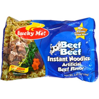 Lucky me Instantní nudlová polévka s hovězí příchutí 55 g – Zboží Dáma