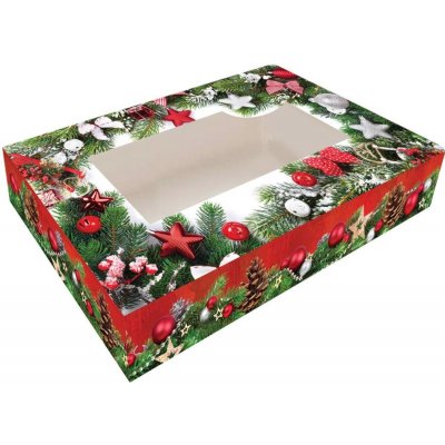 Alvarak vánoční krabice na cukroví Větvičky s ozdobami 37 x 22,5 x 5 cm – Sleviste.cz