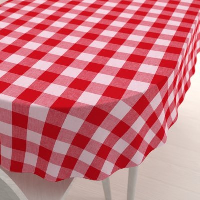 Biante Bavlněný oválný ubrus Olivia OL-016 Červeno-bílá kostka velká 120x160 cm – Hledejceny.cz