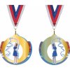 Sportovní medaile Akrylátová medaile Gymnastika stuha Zlatá