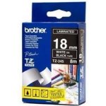 BROTHER šířky 18mm, TZE-345, černá/bílé písmo – Zboží Mobilmania