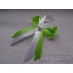 Vývazek s perličkou - jarní zelená 3101 / bílá – Sleviste.cz