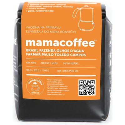 Mamacoffee výběrová Káva Brasil Fazenda Olhos d' Agua 250 g – Hledejceny.cz