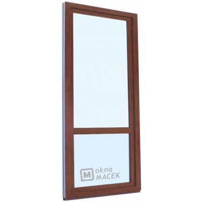 Kömmerling balkonové dveře 70 AD s příčkou pravé ořech/ořech 80 x 220 cm s klikou+ PVC rám – Hledejceny.cz