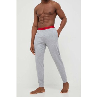 Hugo Boss pánské pyžamové kalhoty šedé s červenou gumou – Zboží Mobilmania