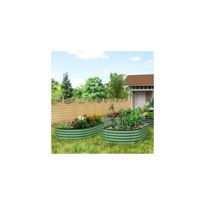 Outsunny Sada 2 stohovatelných ocelových truhlíků, 181 x 93 x 30 cm | zelené – Hledejceny.cz