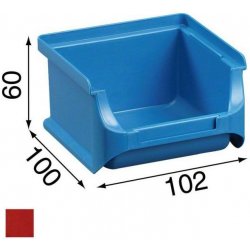 Allit Plastové boxy na drobný materiál 102x100x60 mm červené