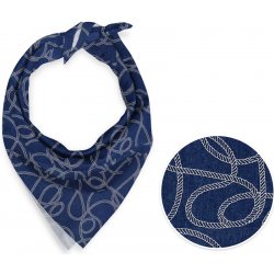 Sandra Biante bavlněný šátek SA 085 Provázkový ornament na modrém