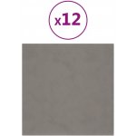 Vidaxl nástěnné panely 12 ks světle šedá 30 x 30 cm samet 1,08 m² – Zboží Dáma