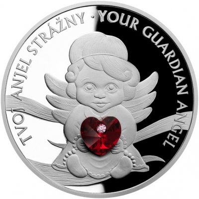 Česká mincovna Crystal Coin Anděl strážný se srdíčkem SK proof 1 Zo – Hledejceny.cz