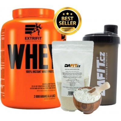 AKCE Extrifit 100% Whey Protein 2000 g + ZDARMA Dafit Kaše rýžová 300 g + Šejkr 700 ml – Zboží Dáma