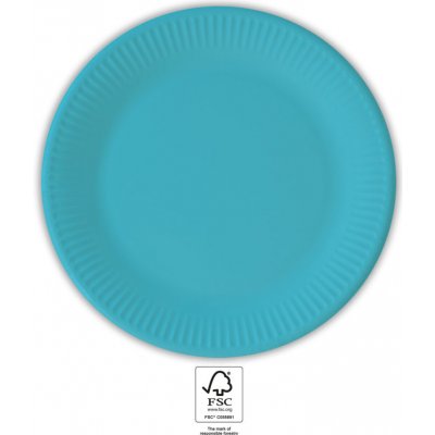 Procos EKO papírové talířky TYRKYSOVÉ, 23 cm – Sleviste.cz