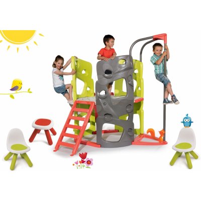 Smoby Set preliezačka Multi-Activity Tower na šplhanie so šmykľavkou+2 stoličky a stolček KidChair SM840201-8 – Zboží Mobilmania