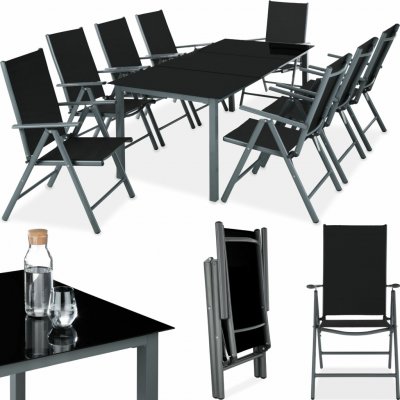 tectake 402164 zahradní hliníkový nábytek 8+1 - antracit – Sleviste.cz