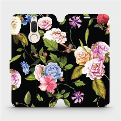 Mobiwear - Huawei Mate 10 Lite - VD07S Růže a květy na černém pozadí – Sleviste.cz