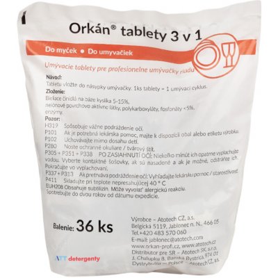Atotech Orkán mycí tablety 3v1 pro domácí myčky 36 ks – Sleviste.cz