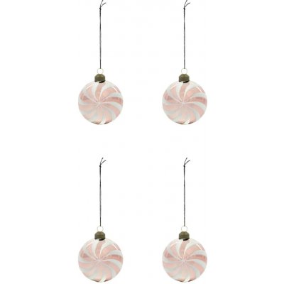House Doctor Vánoční ozdoba Delic Rose set 4 ks růžová barva sklo – Hledejceny.cz