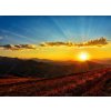 Tapety WEBLUX Fototapeta papír Beautiful sun set with sweet clouds between mountains - 569569643 160 x 116 cm