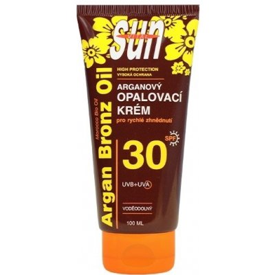 opalovací krém s bio arganovým olejem SPF30 pro rychlé zhnědnutí pokožky. 100 ml – Sleviste.cz