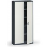 Metal Plechová policová skříň, 1950 x 950 x 400 mm, 4 police, grafit / šedá – Zboží Mobilmania