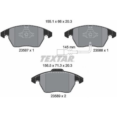 2358701 TEXTAR Sada brzdových destiček, kotoučová brzda | Zboží Auto