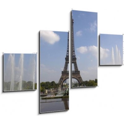 Obraz čtyřdílný 4D - 120 x 90 cm - The Eiffel tower from Trocadero in Paris Eiffelova věž z Trocadéra v Paříži – Zboží Mobilmania