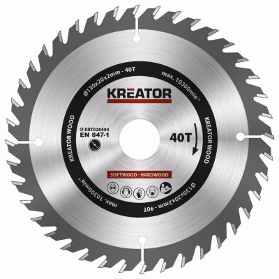 KREATOR KRT020403 Pilový kotouč na dřevo 130mm, 40T – Zboží Mobilmania