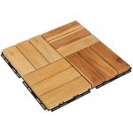 SHUMEE Terasové dlaždice 30 × 30 cm, 20 ks, masivní akáciové dřevo