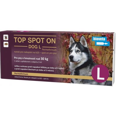 Bioveta Top Spot-on Dog L nad 30 kg 1 x 3 ml – Zboží Mobilmania